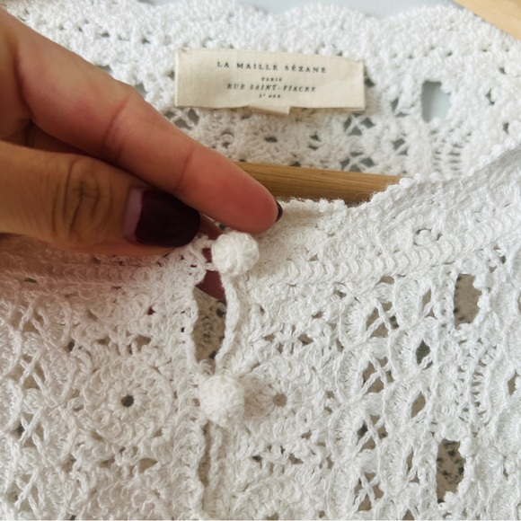 Sezane White Crochet Cardigan - Picture 5 of 9